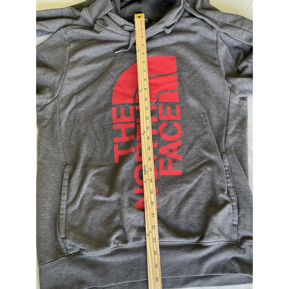 The North Face Men's Hooded Pullover Sweatshirt M Gray Red Graphic - Picture 4 of 5